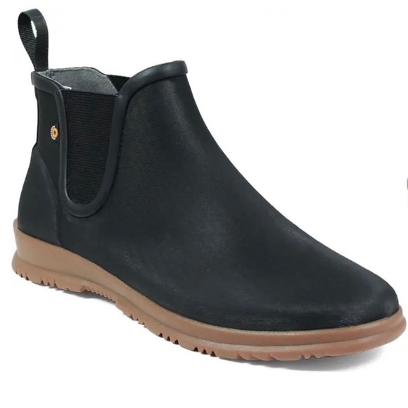 Bogs Shoes - Bogs Sweet Pea Black waterproof Ankle rain Boots Booties size 8
